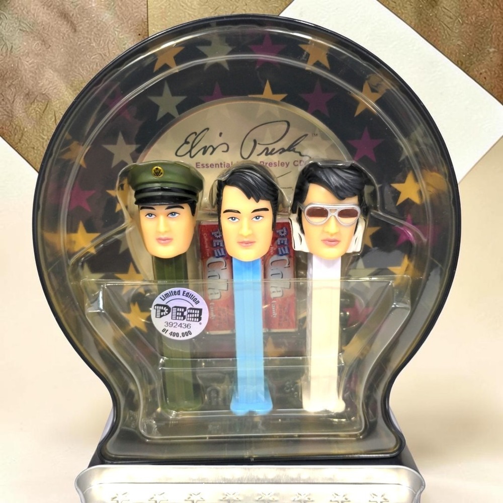 PEZ Elvis Presley Limited Edition Collector Tin Set 3 Dispensers CD 2007 NOB